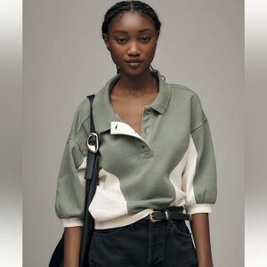 Anthropologie Pilcro Niki bubble sweatshirt color block edition XXS